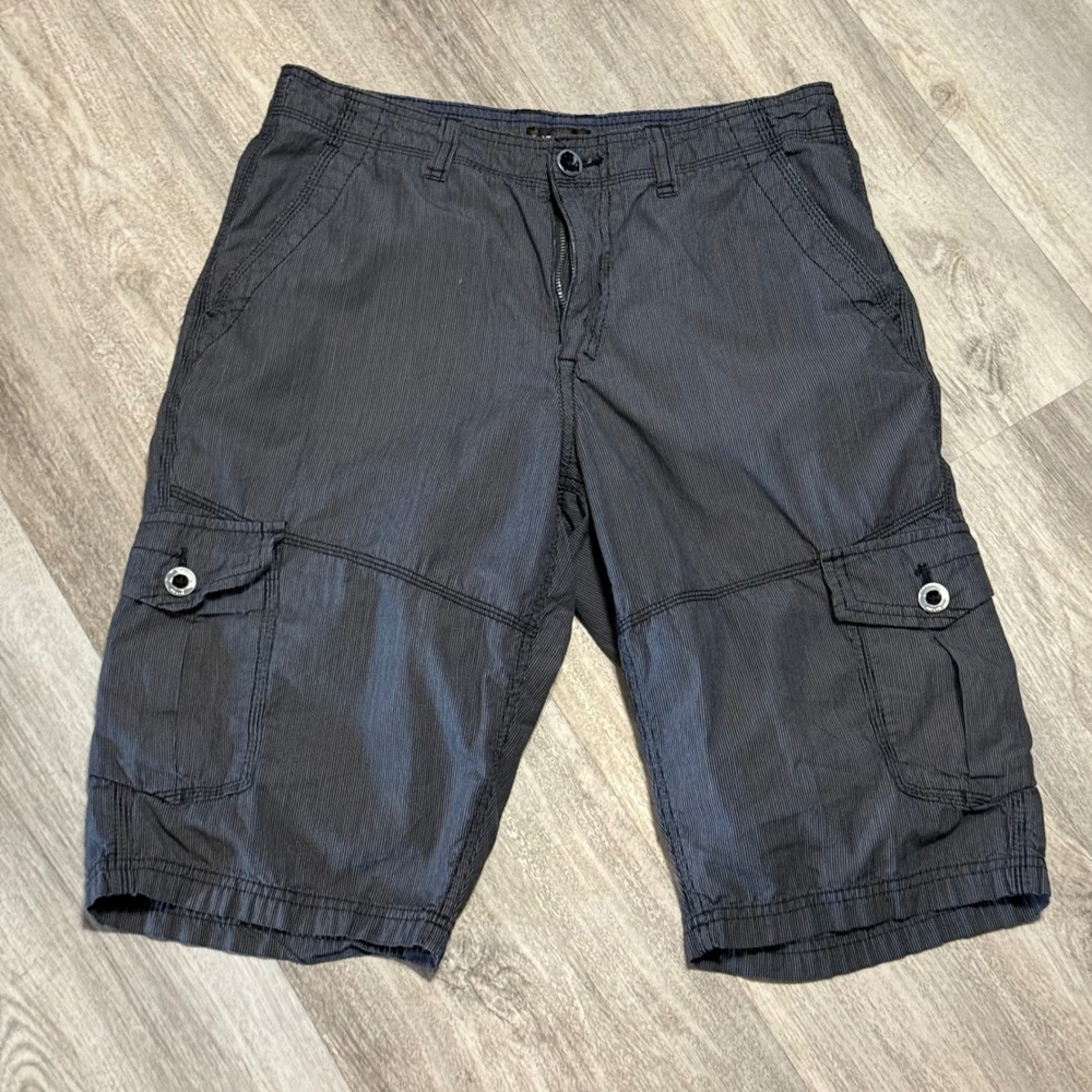 Helix Men's Charcoal Pinstripe Cargo Shorts Size‎ 30 Casual Summer Outdoor